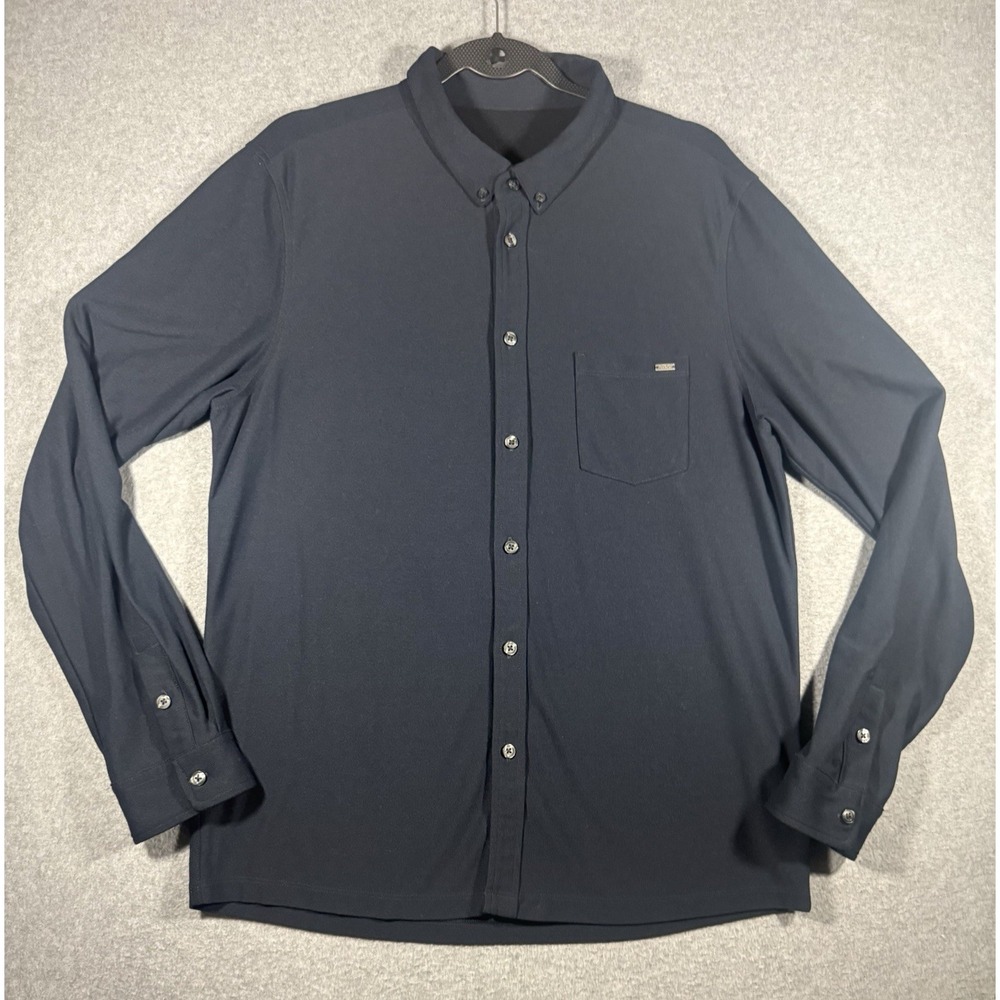 Vuori Long Sleeve Button Down Shirt Navy blue Large